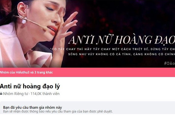 Nhóm anti Hương Giang có hơn 100.000 thành viên